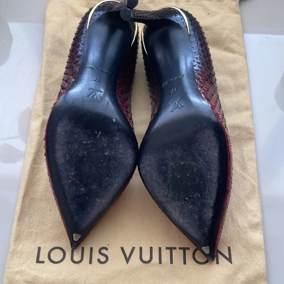 Louis Vuitton Python Eyeline Pointed Toe Pumps Size 37 - Picture 5 of 7
